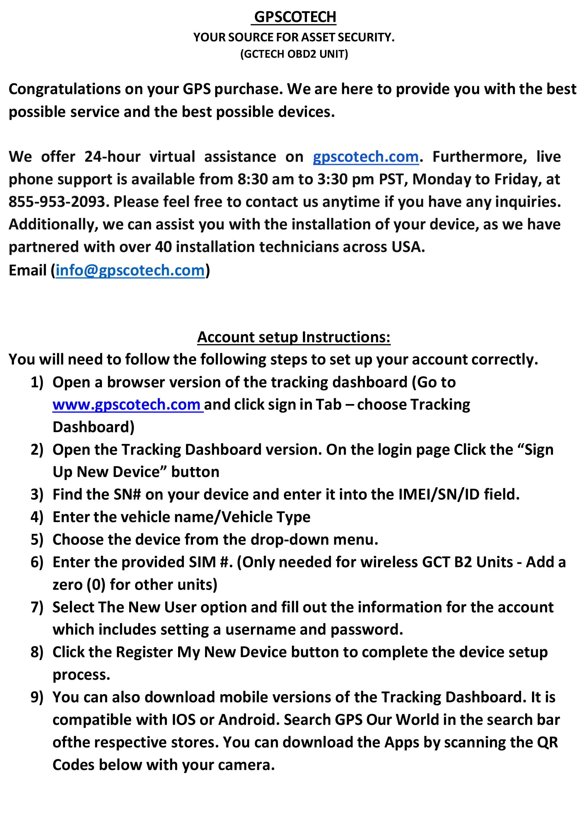 GCTECH OBD 2 Unit